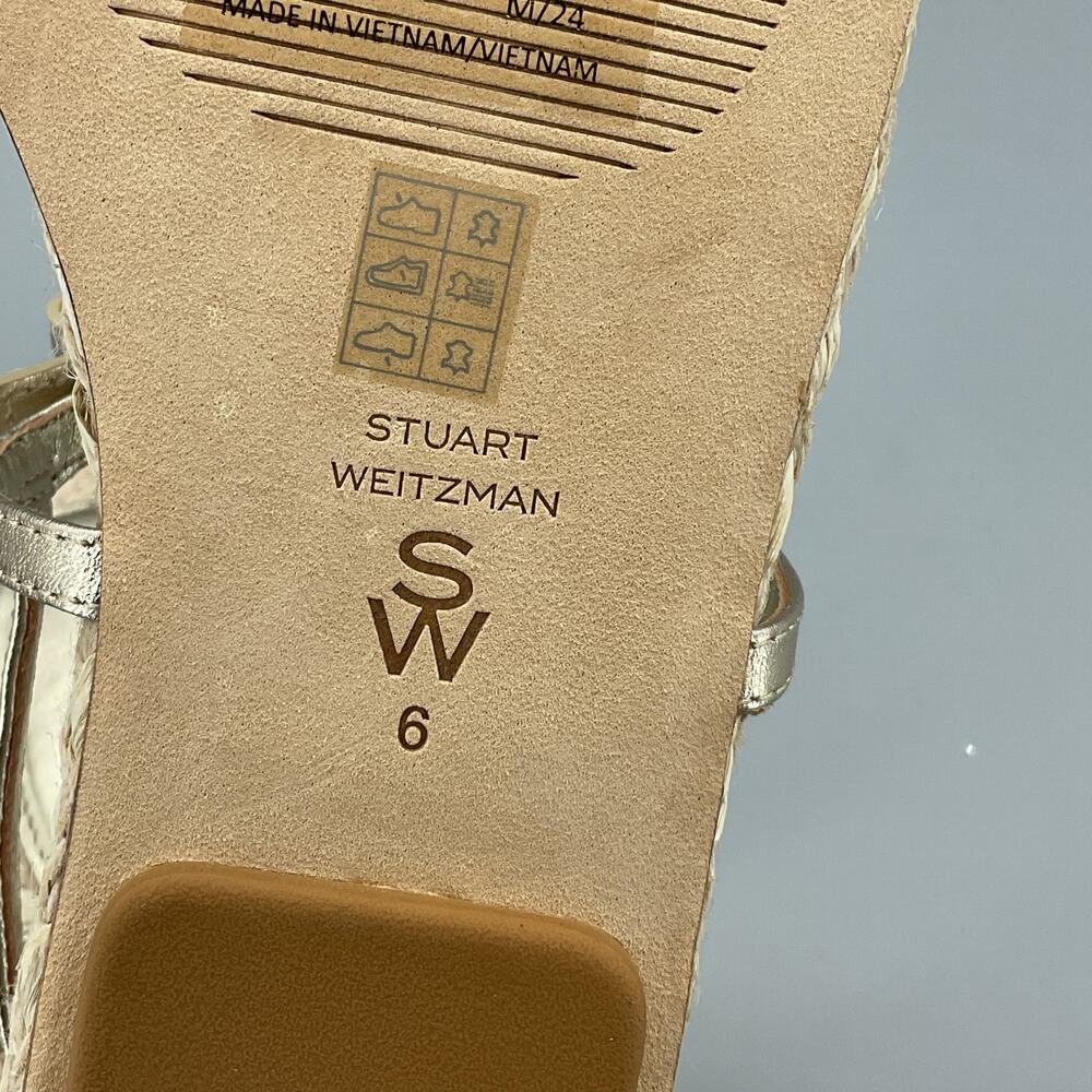 NEW Stuart Weitzman Women’s Felicity Espadrille Sandals Gold Size 6B - Picture 5 of 10